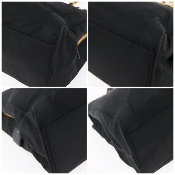 PRADA Chain Shoulder Bag Nylon Black Gold Auth 148283 - Picture 14 of 16